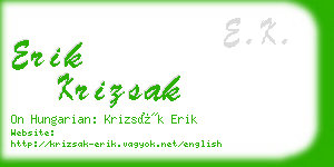 erik krizsak business card